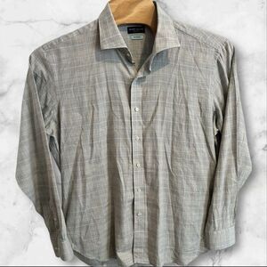 Peter Millar Shirt Mens XXL Gray Plaid Winter Soft Twill Long Sleeve Button Up‎
